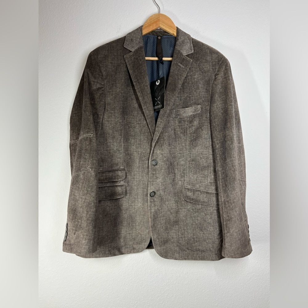Stones Velour Men’s Corduroy Blazer Sport Jacket NWT Size XL US/ 42 UK Brown
